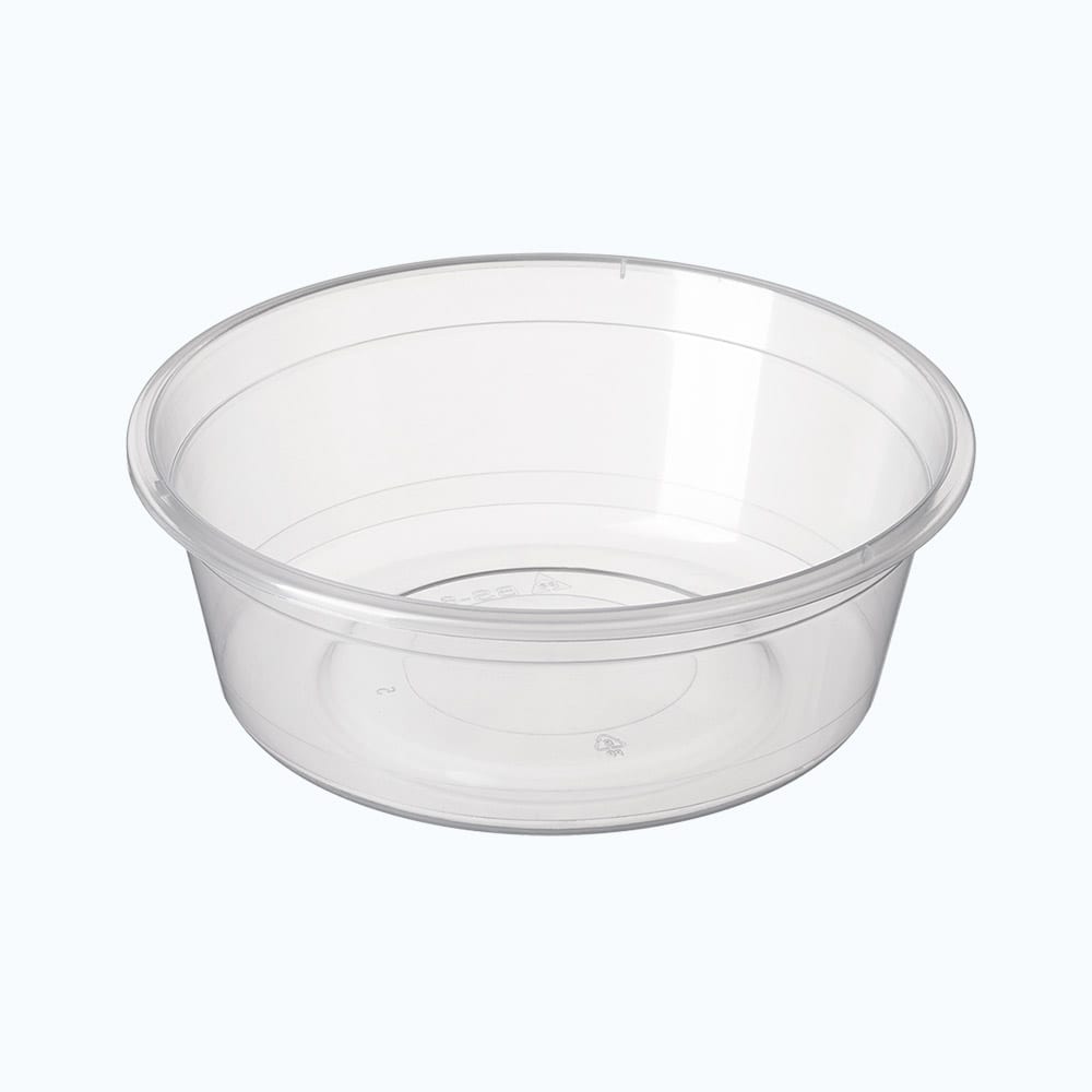 Choice 16 oz. Clear RPET Tall Hinged Deli Container with Domed Lid - 50/Pack
