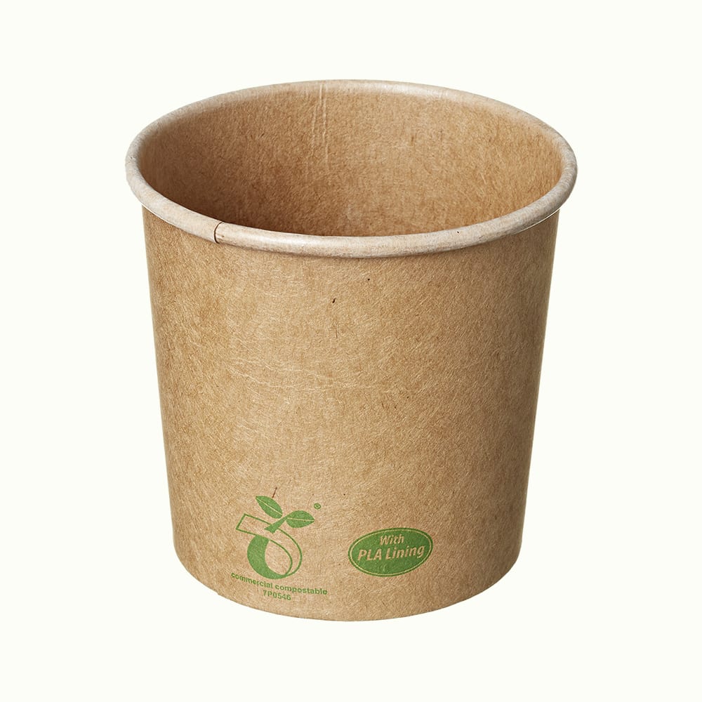 CraftWare™ Kraft Round Containers With Compostable Icon